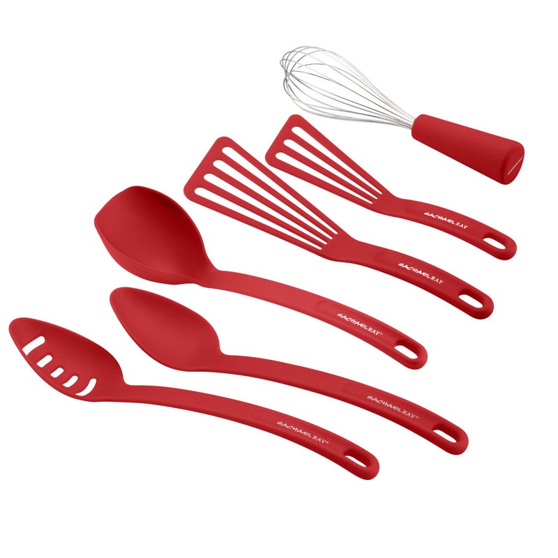 Rachael Ray 46408 Nylon Nonstick Set, Red, 6-Piece, Tools and Gadgets, One Size - Image 2
